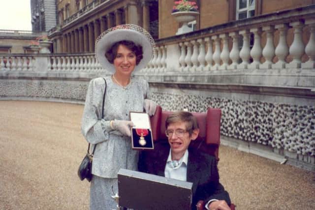 Stephen and Jane after he received an Order of the Companions of Honour from the Queen.