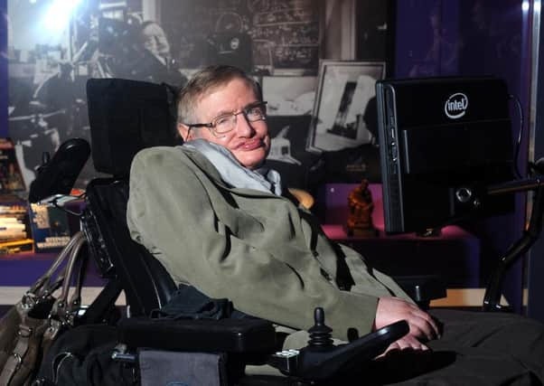 Professor Stephen Hawking during a visit to the Science Museum.