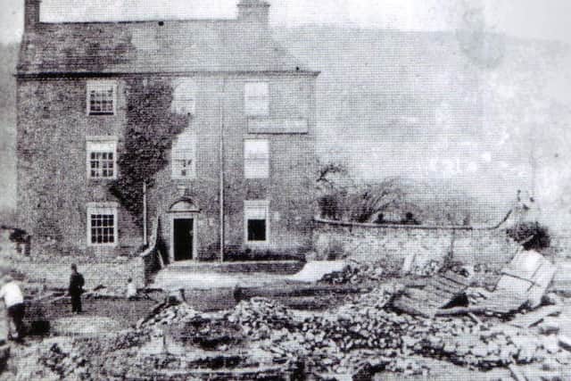 The Farfield Inn pub pictured shortly after the Great Flood of 1854