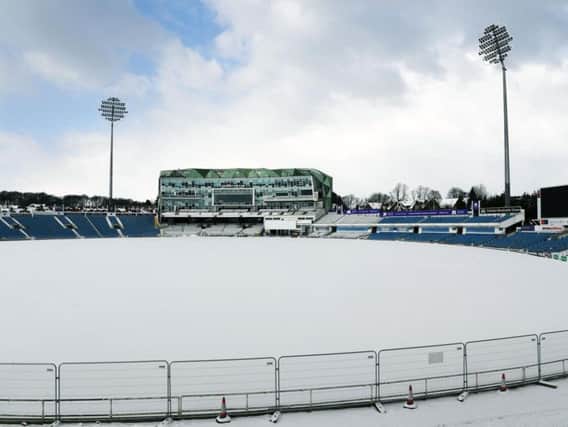 Snow at Headingley Stadium