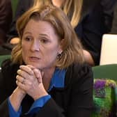 Radio presenter Kirsty Lang gives evidence to an inquiry by the House of Commons Culture Committee into the use of personal service companies to handle BBC pay.
