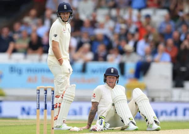 England captain Joe Root, left, seen with Ben Stokes who returns to Test action this week (Picture: Nigel French/PA Wire).
