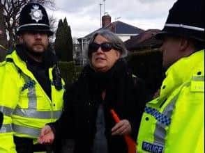 A woman was arrested for blowing a horn at a tree-felling protest in Sheffield. (Still from Sheffield Tree Action Groups video)