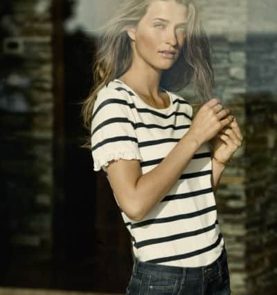 Cora stripe T-shirt, Â£50, sizes 8-18, in pink, blue, navy; jeans, Â£100, at Bella di Notte.