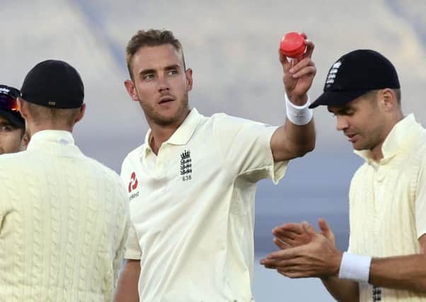 England's Stuart Broad acknowledges the crowd on reaching 400 Test wickets.