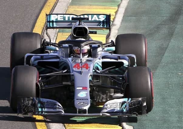Warming up: Mercedes driver Lewis Hamilton in Melbourne.
