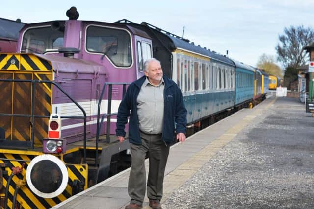 General Manager Nigel Parks on the platform at  Wensleydale Railway's  Leeming Bar Station.
20 March 2018.  Picture Bruce Rollinson