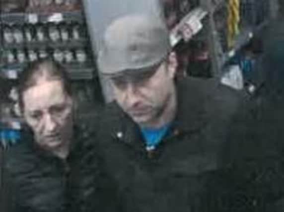 A CCTV image of the man and woman police want to speak to.