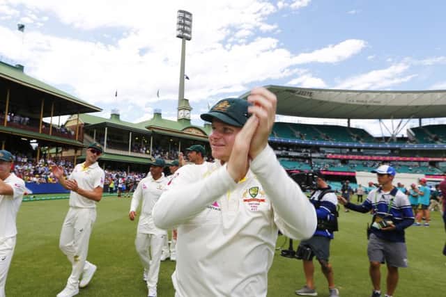 MOMENT OF GLORY: Australia's Steve Smith celebrates winning The Ashes against England at the SCG earlier this year. Picture: Jason O'Brien/PA