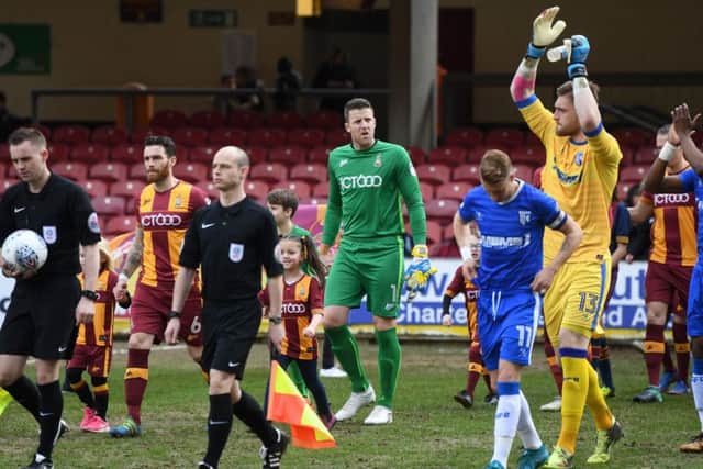 Bradford's goalkeeper Colin Doyle makes the starting line up after playiing in Turkey the previous night. Picture Jonathan Gawthorpe