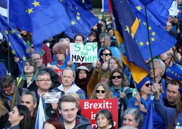 An anti-Brexit protest march.