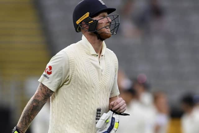 NOT ENOUGH: England's Ben Stokes walks from the field after he was dismissed for 66 in Auckland. AP/Ross Setford
