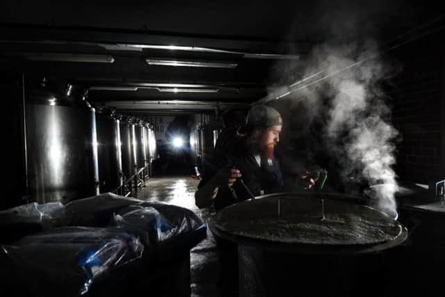 PICTURE EDITORS GUILD AWARD..BUSINESS PHOTOGRAPHER OF THE YEAR..Feature on Craft Brewery, Northern Monk, Marshall Mills, Leeds. Lead Brewer Adam Lyle is pictured in the brewhouse 18th September 2017 ..Picture by Simon Hulme