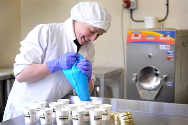 Just Jenny's ice cream is supplied to local farm shops, Fodder at the Great Yorkshire Showground, to restaurants and caterers, and even to small, independent local cinema houses.