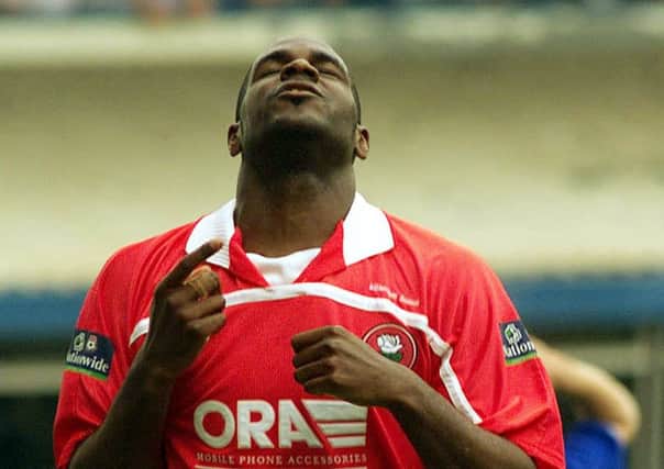 Bruce Dyer: Celebrating one of his goals for Barnsley.