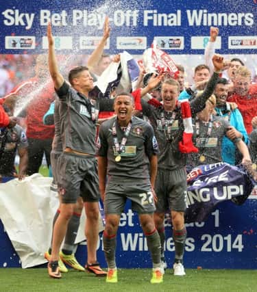 Same again?: Rotherham United celebrate winning the 2014 League One play-off final.