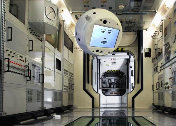 Undated handout photo issued by Airbus Defence and Space of Cimon, a free-flying ball-shaped robot with a smiling face, who has an appreciation of music and a vocabulary of more than 1,000 sentences, as the white droid is set to join the crew of the International Space Station (ISS) later this year. PRESS ASSOCIATION Photo.