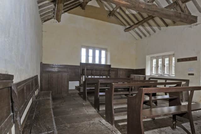Inside the Farfield Friends' Meeting House close to Addingham.