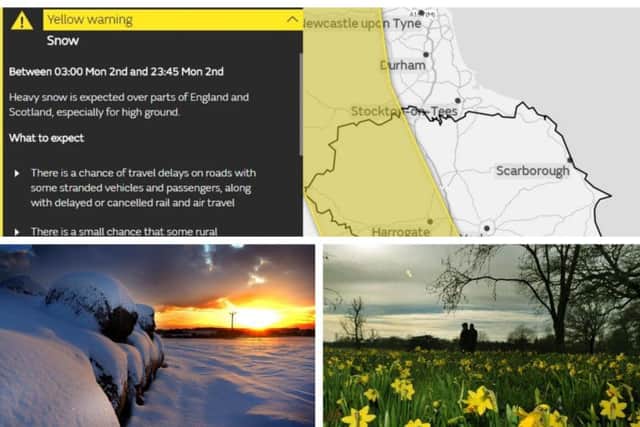 There is still heavy snow forecast for parts of Yorkshire on Monday.