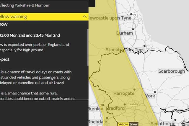 The Yellow Warning for snow this weekend has moved further west across Yorkshire.