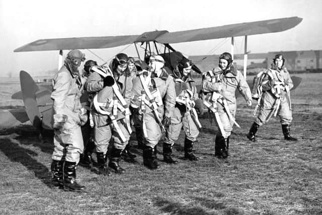 A group of Air Transport Auxiliary women pilots in their flying kit at Hatfield, Hertfordshire. Picture courtesy of Air Historical Branch/RAF/PA Wire.