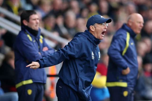 Middlesbrough manager Tony Pulis urges his team forward against hosts Burton. Picture: Nigel French/PA