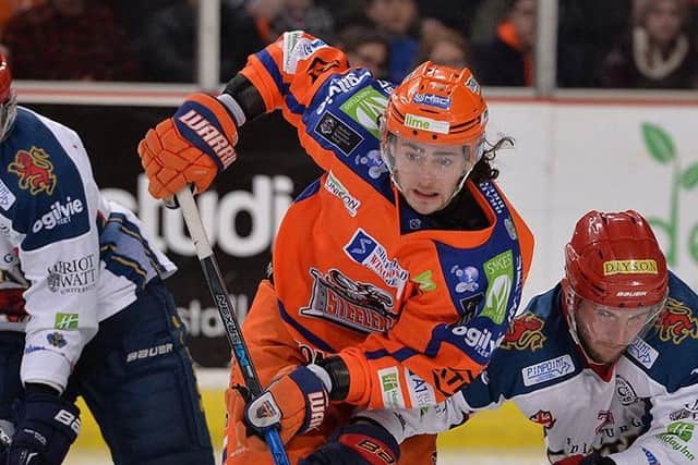 ON TARGET: Liam Kirk joined Sheffield Steelers' team-mate Kieran Brown on the scoresheet with two goals against Australia. Picture: Dean Woolley.