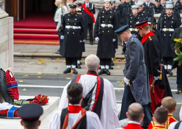 The Duke of Cambridge at the annual remembrance service at the Cenotaph.