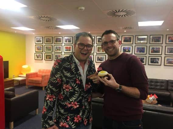 Alan Carr with Paul Rawlinson: photo shared on Norse's twitter page.