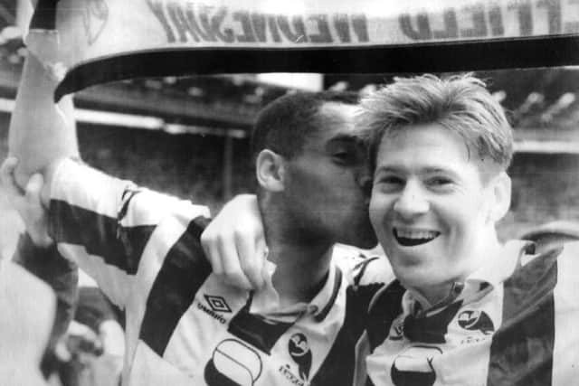 SHeroes: Owls scorers Mark Bright, left, and Chris Waddle.