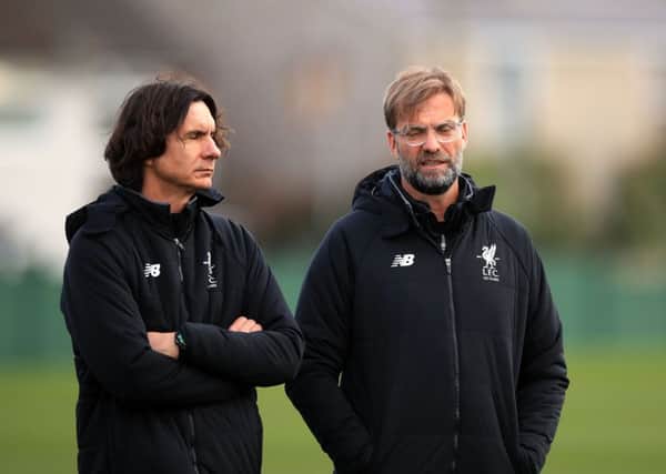 Liverpool assistant manager Zeljko Buvac (left) and manager Jurgen Klopp. Picture: Peter Byrne/PA