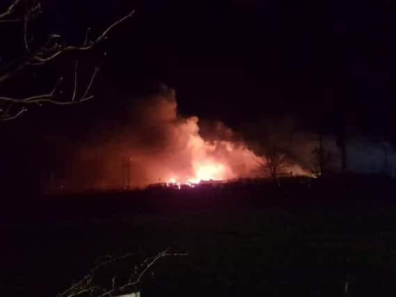 The fire in Stokesley on Friday night. Photo by Matti Walker