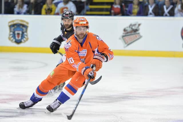 MATCH-WINNER: John Armstrong scored an overtime winner for Sheffield Steelers to beat Nottingham Panthers 5-4. Picture: Dean Woolley.
