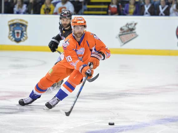 MATCH-WINNER: John Armstrong scored an overtime winner for Sheffield Steelers to beat Nottingham Panthers 5-4. Picture: Dean Woolley.