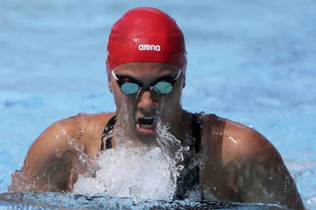 England's Aimee Willmott competes in her women's 200m individual medley heat at the Aquatic Centre during the 2018 Commonwealth Games. (AP Photo/Rick Rycroft)