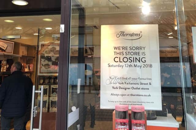 Harrogate's Thorntons branch will close on May 12.