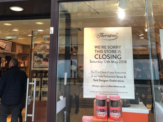 Harrogate's Thorntons branch will close on May 12.