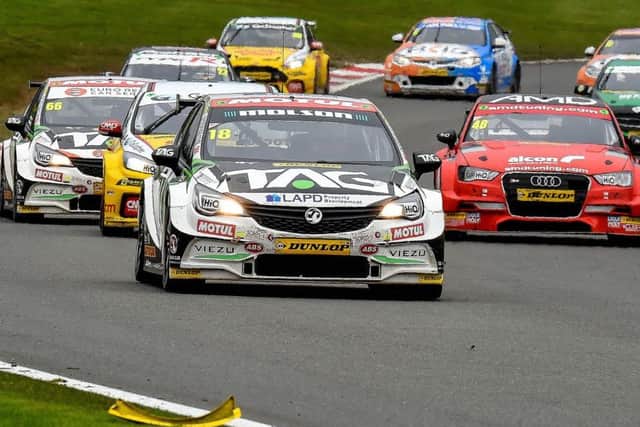 Senna Proctor leads the pack at Brands Hatch. Picture: Dennis Goodwin.