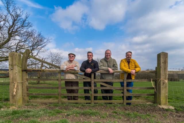 Cannon Hall Farm owners Dad, Roger Nicholson, 75, with sons David, 47, Robert, 49, and Richard, 51.