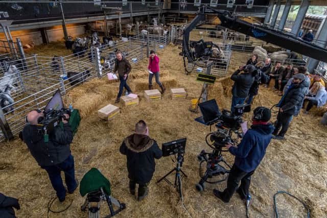 Lights, cameras, action as filming gets underway at Cannon Hall Farm during a set visit by The Yorkshire Post earlier today.