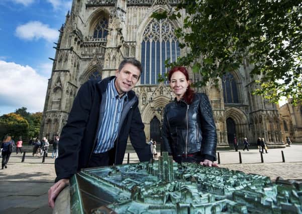 HERITAGE: Alice Roberts and Ben Robinson outside York Minster.