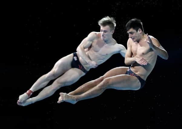 In unison: Jack Laugher and Chris Mears during the men's synchronised 3m springboard.
