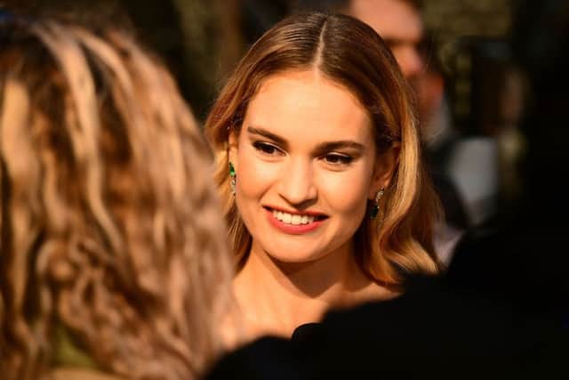 CELEB GET THE LOOK: 
Lily James, seen this week at the London premiere of The Guernsey Literary and Potato Peel Pie Society, has a mesmerisingly luminous quality, thanks in part to gently glowing, "lit-from-within" skin. Try Charlotte Tilbury Hollywood Flawless Filter, Â£30, at Harvey Nichols. Picture: Ian West/PA Wire.