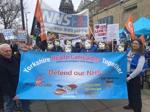Campaigning to protect the NHS in Leeds today.