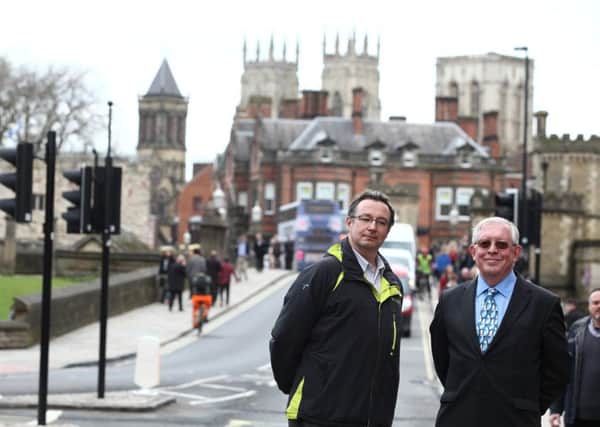 Pictured, Darren Capes of City of York Council and Coun Peter Dew, executive member for transport