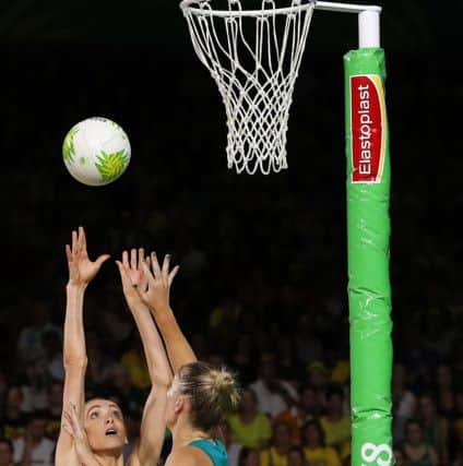 England's Helen Housby shoots over Australia's Courtney Bruce during the Women's netball gold match, at the Coomera Indoor Sports Centre during day eleven of the 2018 Commonwealth Games in the Gold Coast, Australia. (Picture: Martin Rickett/PA Wire)