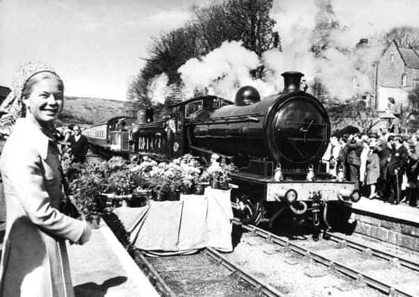 The Duchess of Kent opens the Grosmont - Pickering section of the North Yorkshire Moors Railway in 1973.