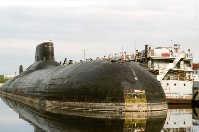 A Russian nuclear submarine from the Cold War era.