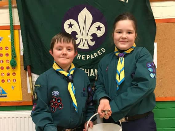 Oliver lamb and Mila Dobrowski of Meltham Scout Group