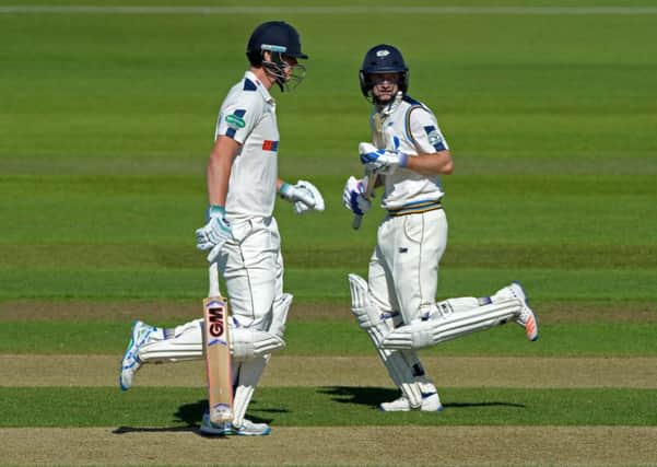 Yorkshire's Alex Lees, left, and Adam Lyth.  Picture: Bruce Rollinson